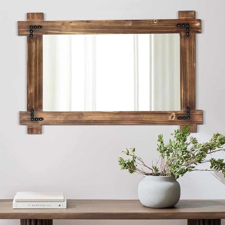 Rustic Wood Mirror Framed Farmhouse Natural