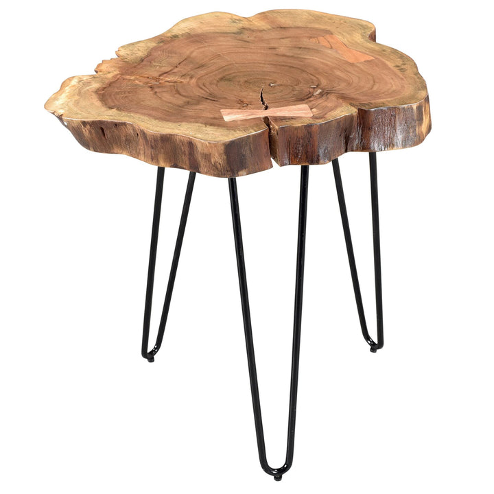 Solid Wood Live Edge Accent, Side TABLE