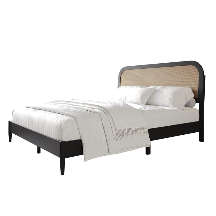 Bed Frame with Cane Headboard