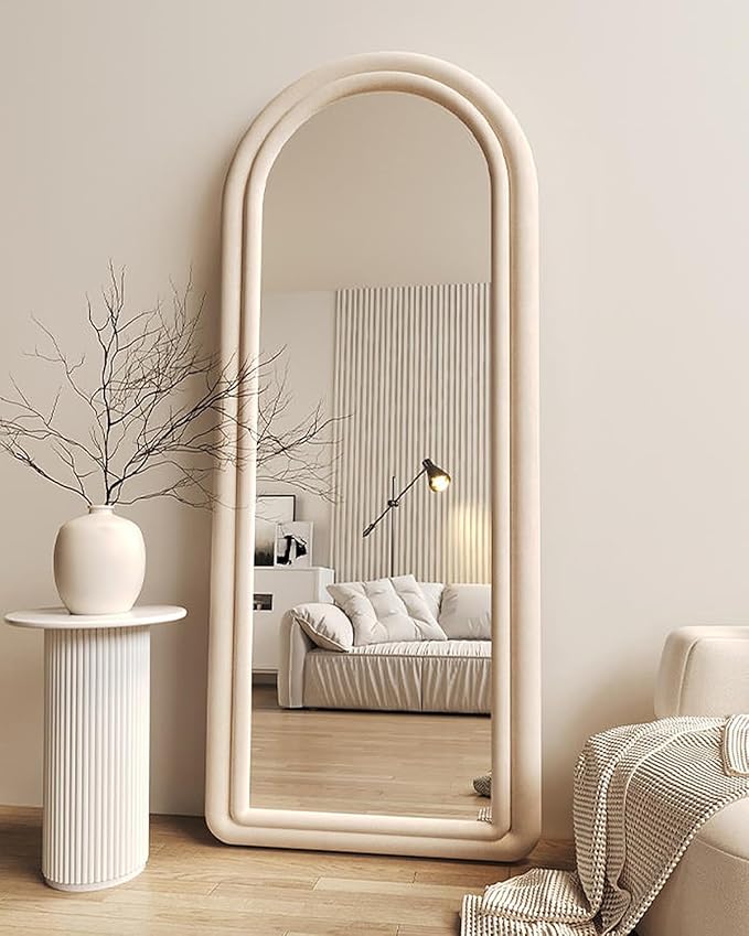Arched Floor Mirror, Semicircular Full Length Mirror with Stand