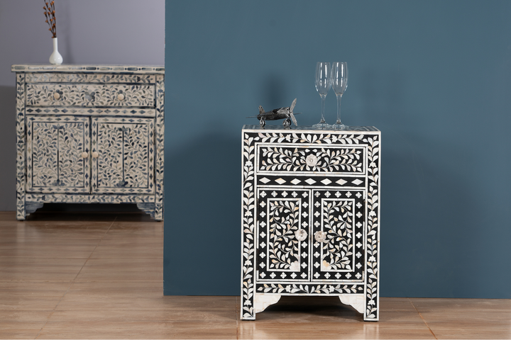 Noir Vine Inlay Accent Chest