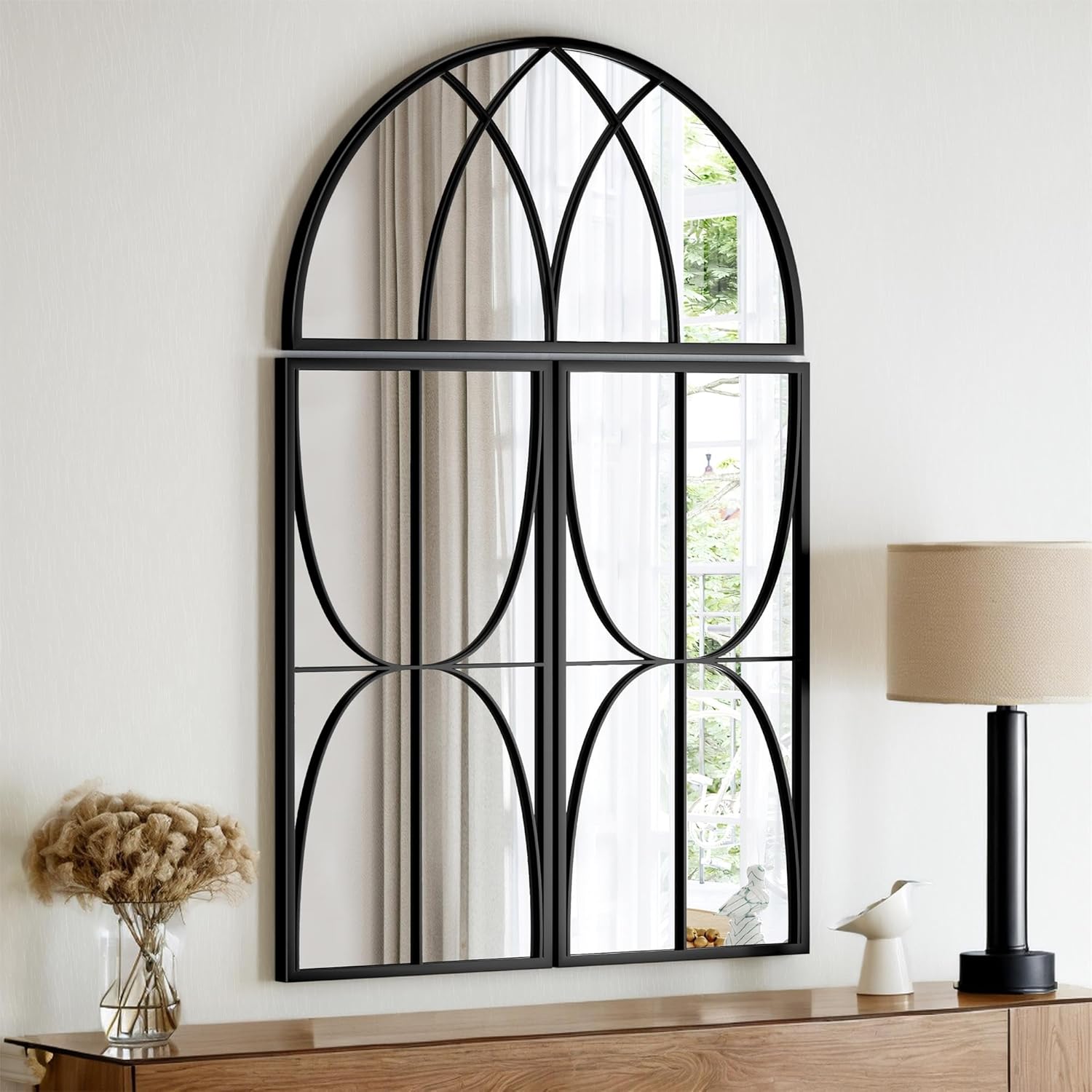 Arched Mirror with Metal Frame