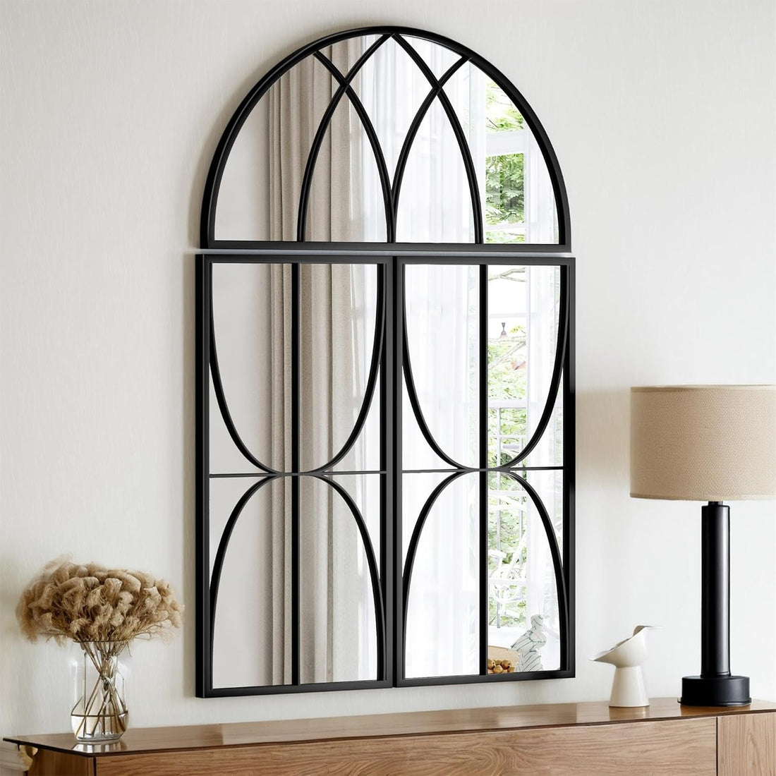 Arched Mirror with Metal Frame