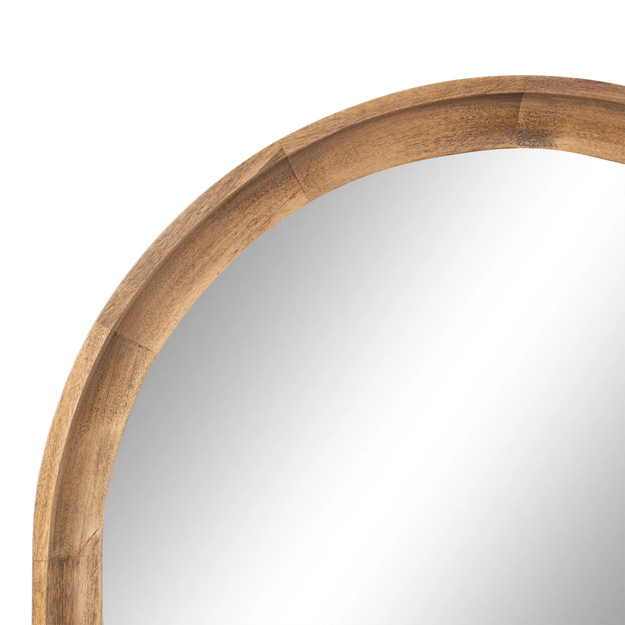 Modern Transitional Arched Wooden Wall Mirror