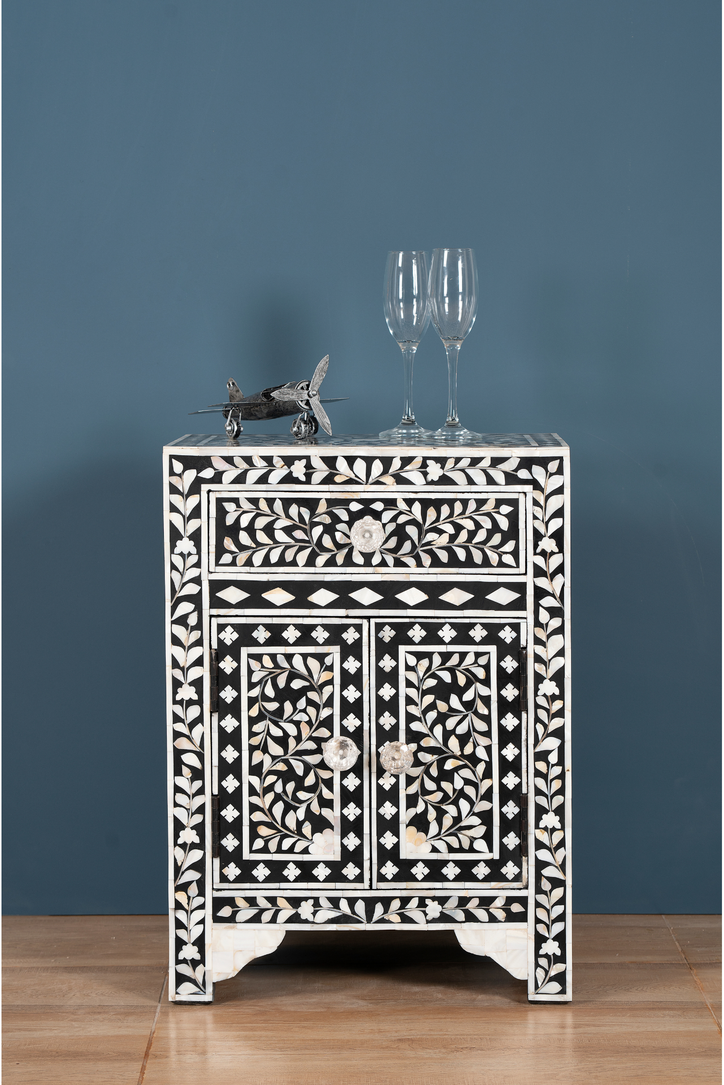 Noir Vine Inlay Accent Chest
