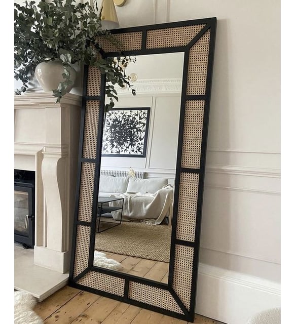 Cane Wall Rattan Mirror