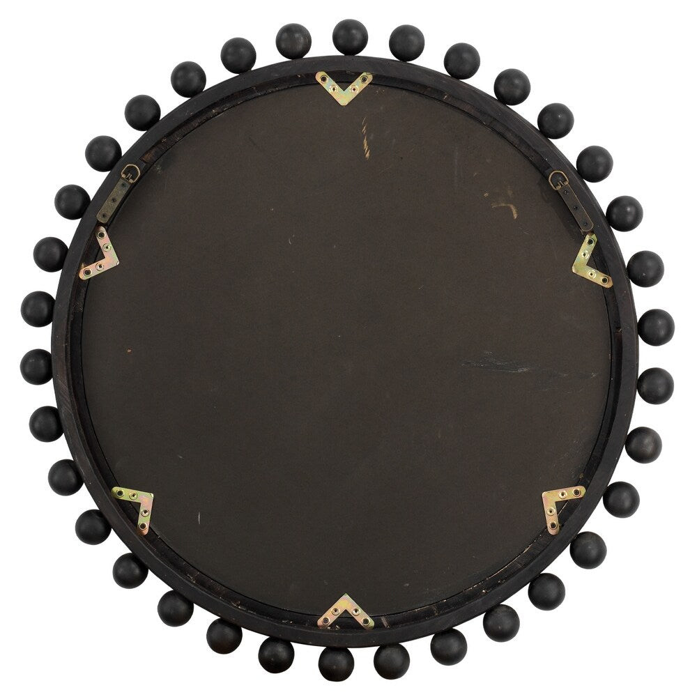 Decor Orion Round Wood Mirror, Natural - Black