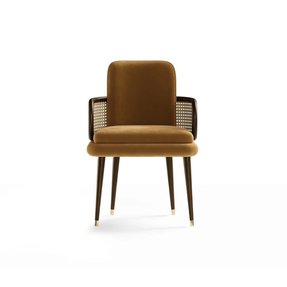 Luxury Restaurant Wooden Dining Chairs With Cane