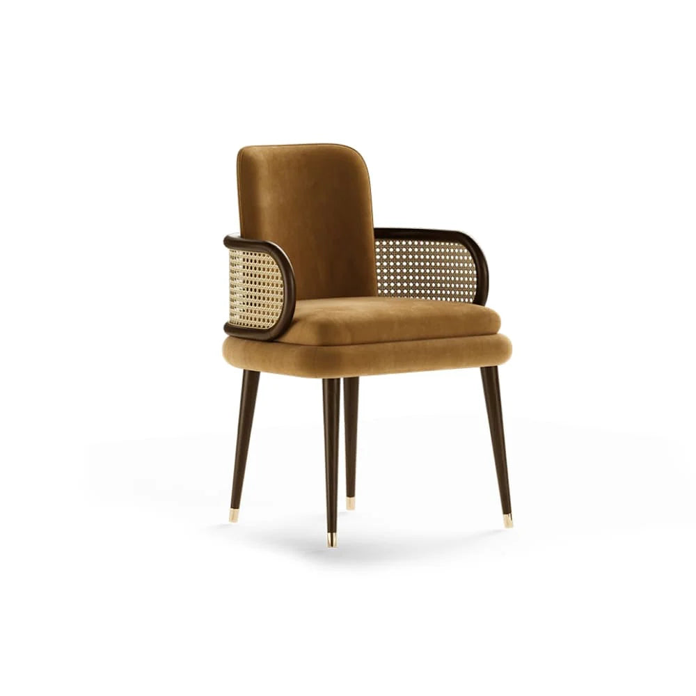 Luxury Restaurant Wooden Dining Chairs With Cane