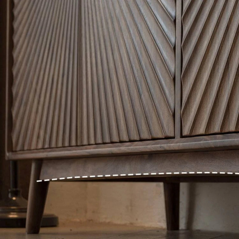 Multi Functional Rock Storage Cabinet with Fan-Shaped Texture