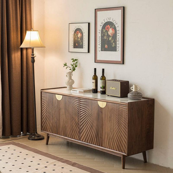 Multi Functional Rock Storage Cabinet with Fan-Shaped Texture