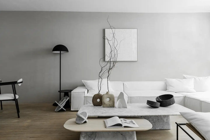 Coffee tables white marble Set of 2