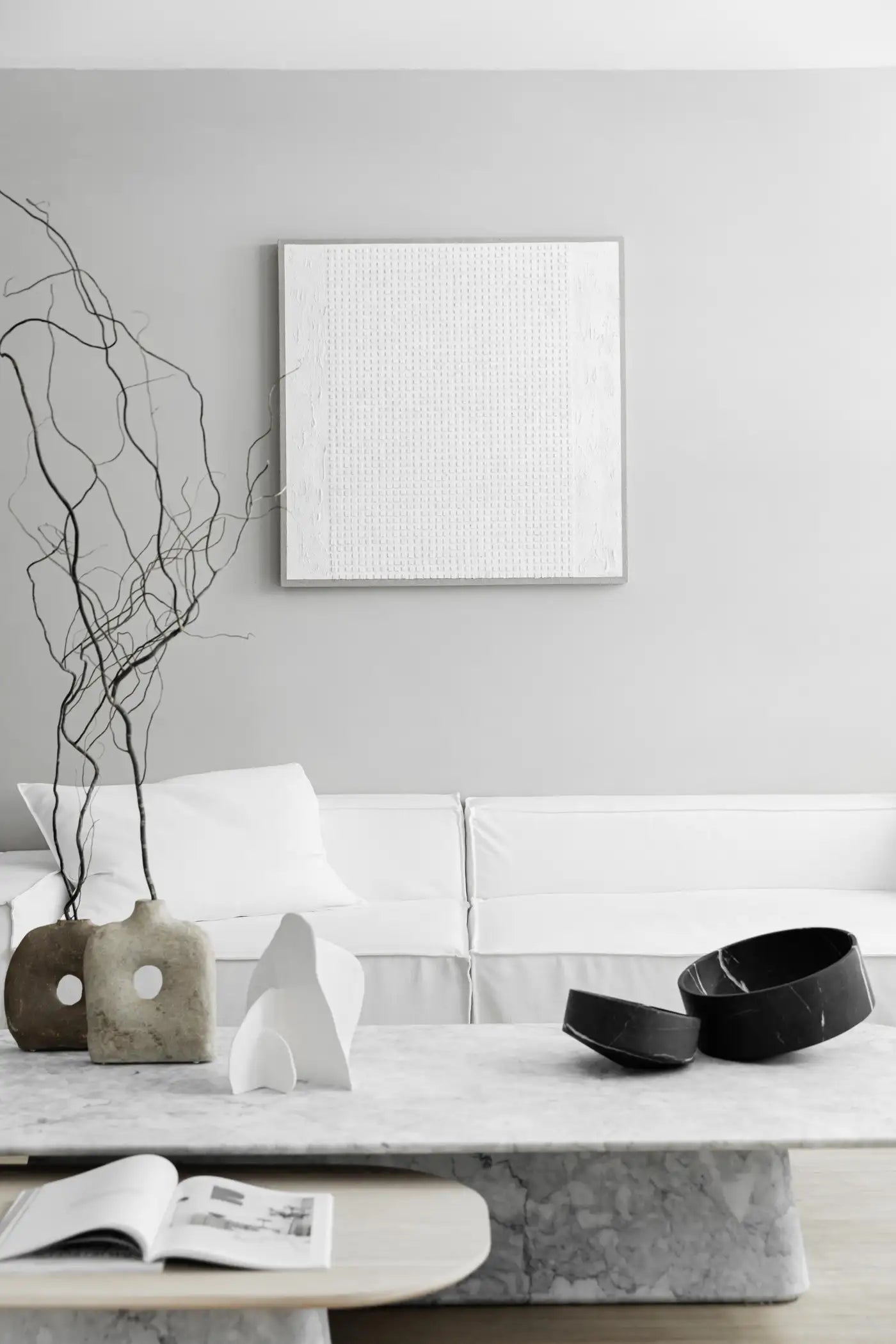 Coffee tables white marble Set of 2