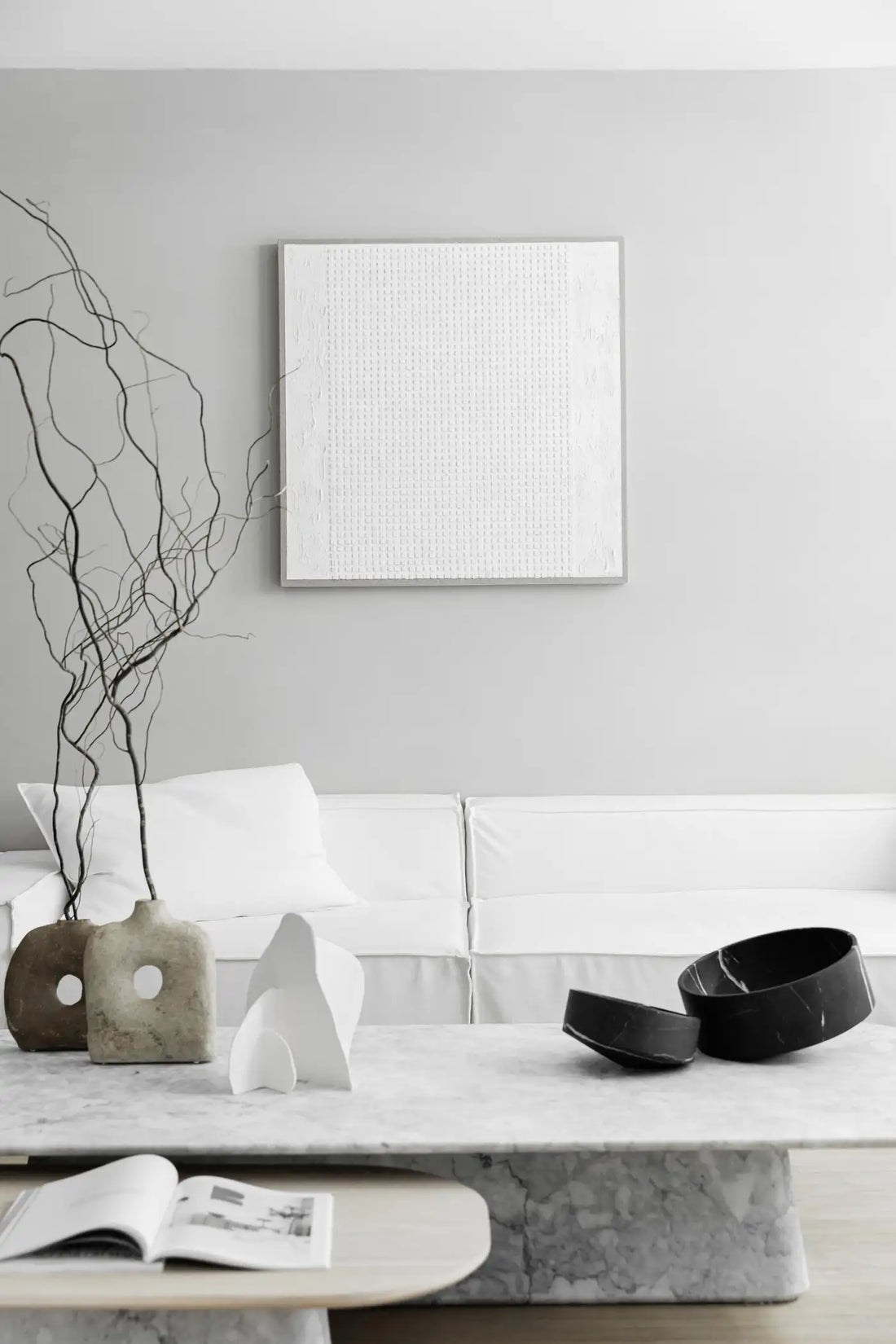 Coffee tables white marble Set of 2