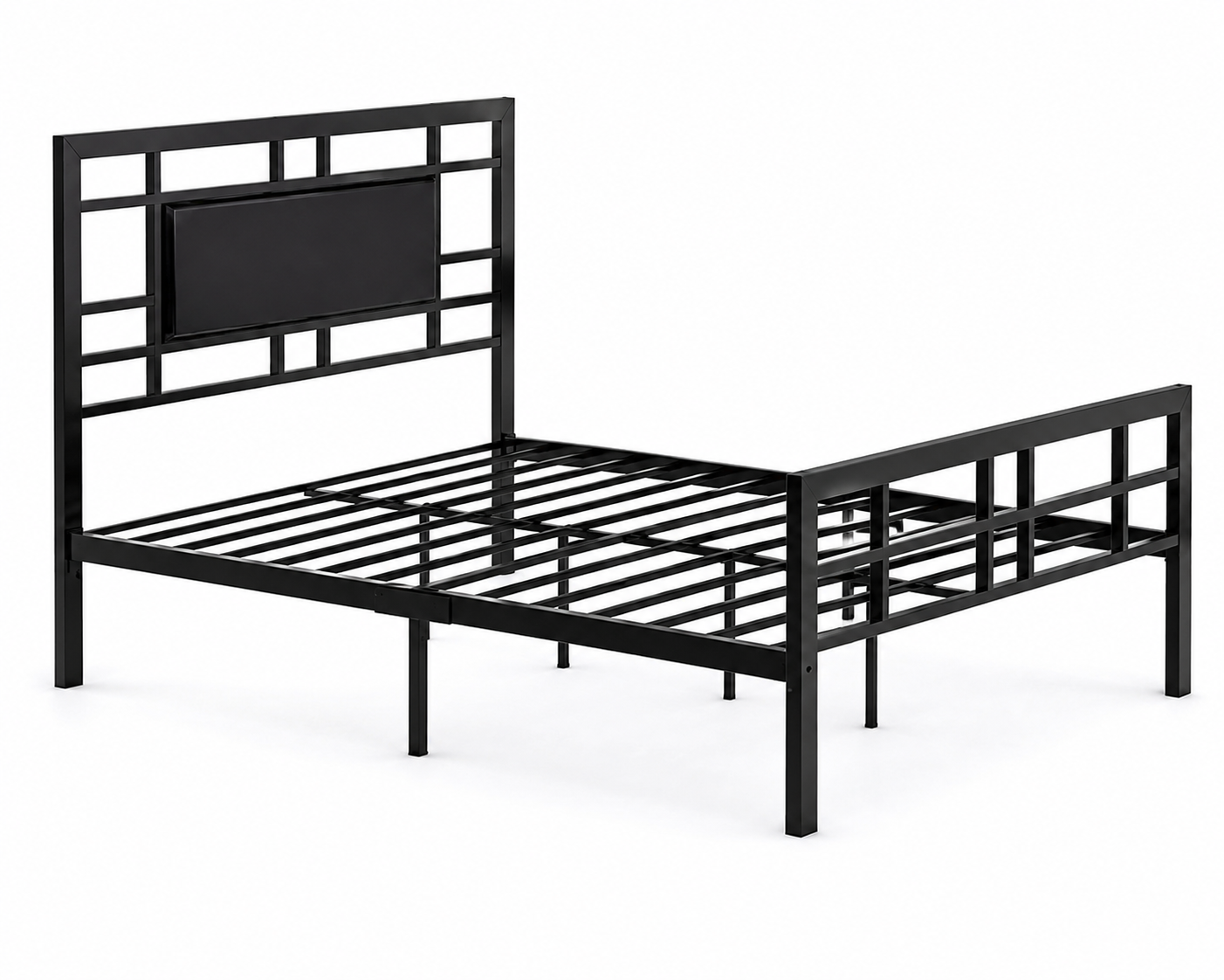 Modern Grid Metal Platform Bed Frame