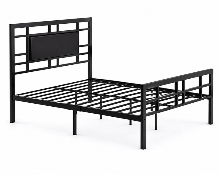 Modern Grid Metal Platform Bed Frame