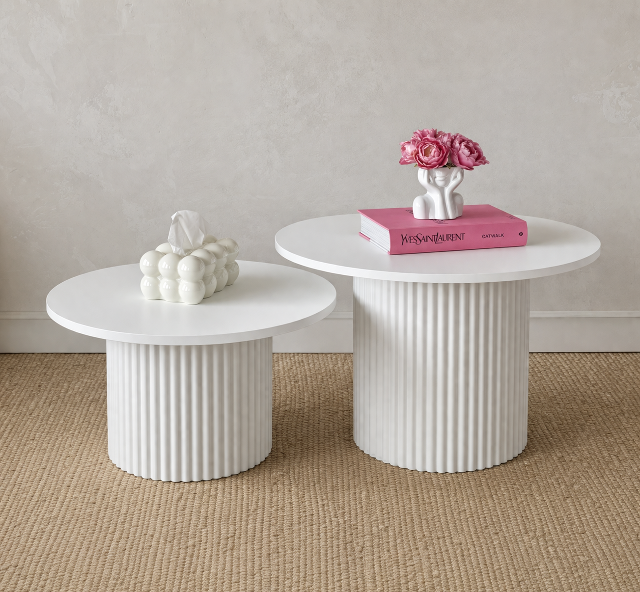 Round WHITE coffee Tables