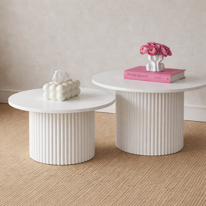 Round WHITE coffee Tables