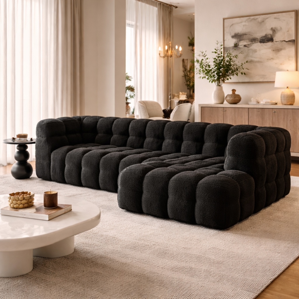 Overstuffed Multifunction Cloud L-shaped Sofa set