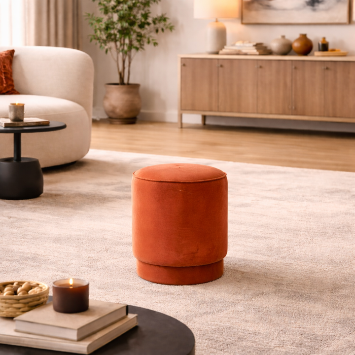 Velvet pouf