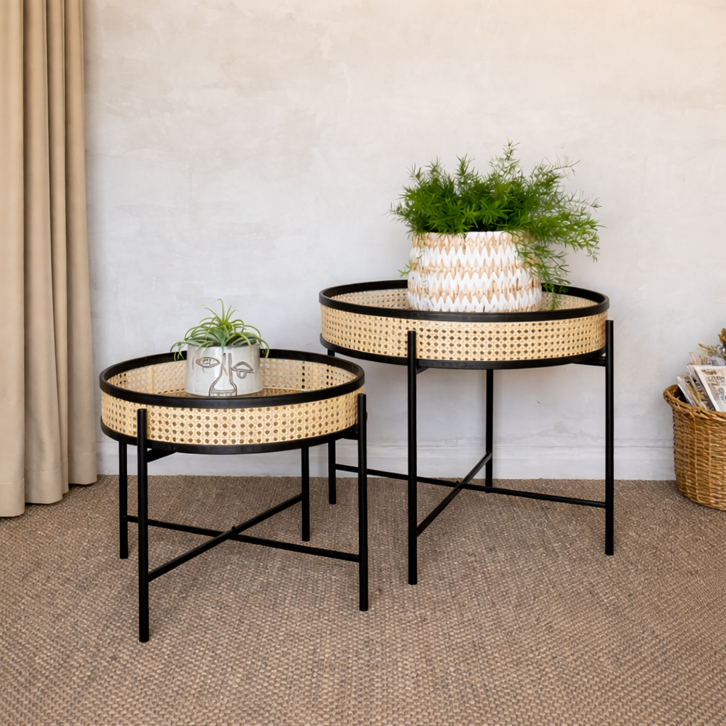 Round Rattan Small Table