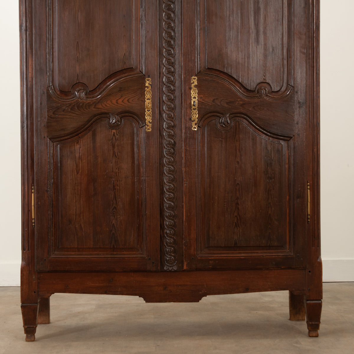 French 19th Century Carved Oak Wardrobe