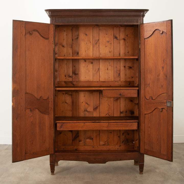 French 19th Century Carved Oak Wardrobe