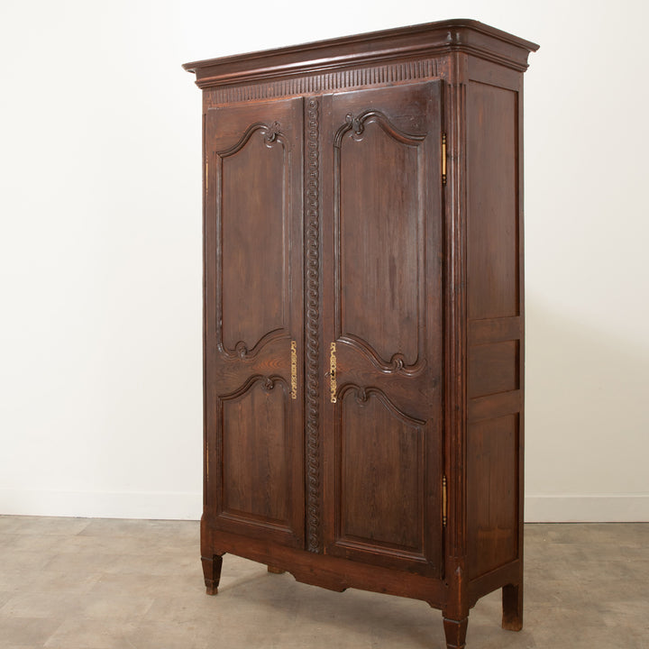 French 19th Century Carved Oak Wardrobe