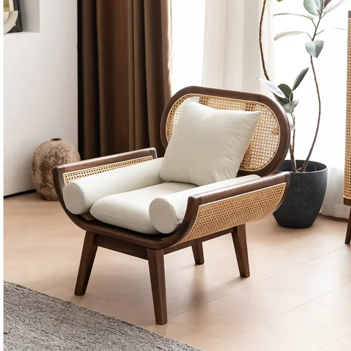 Curve Handle Natural Cane Sofa