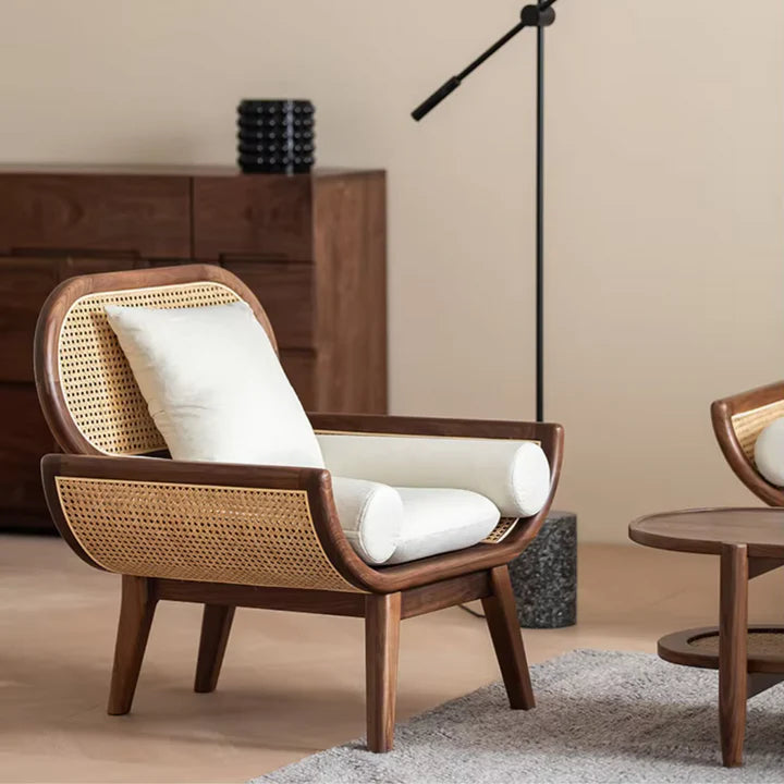 Curve Handle Natural Cane Sofa