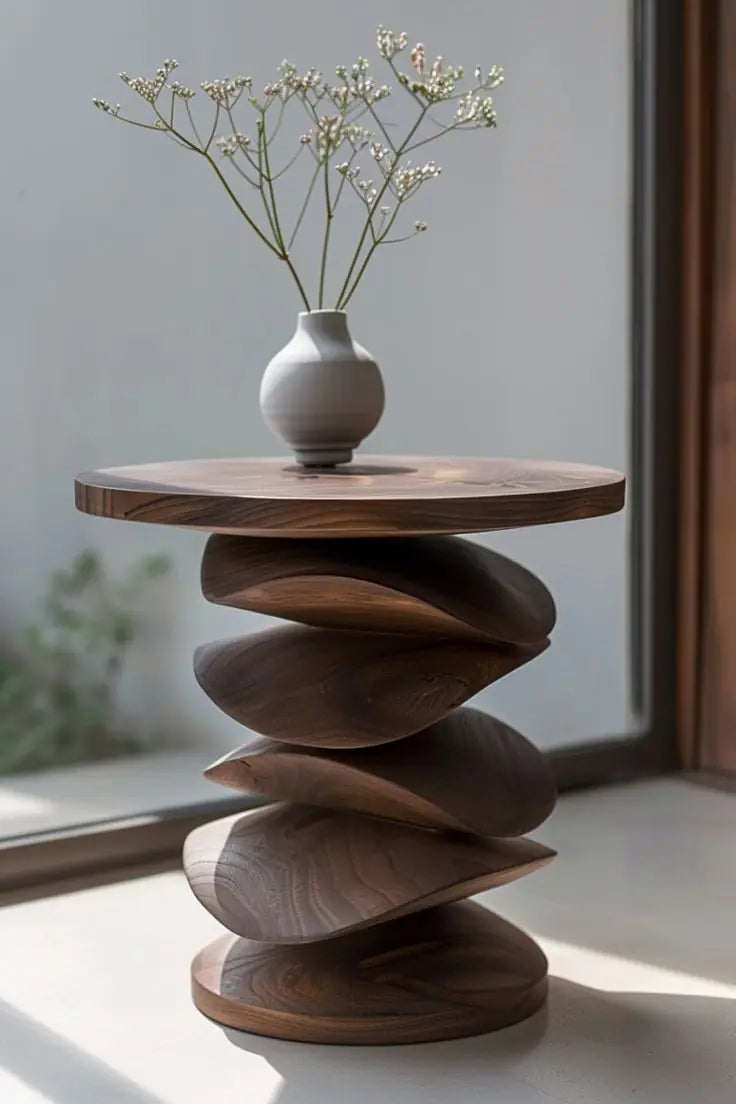 Sculptural Side Table For Living Room Corner