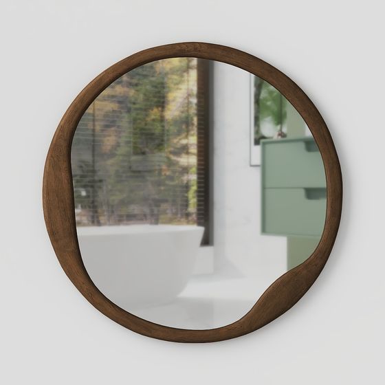 Stylish Round Mirror 3D model
