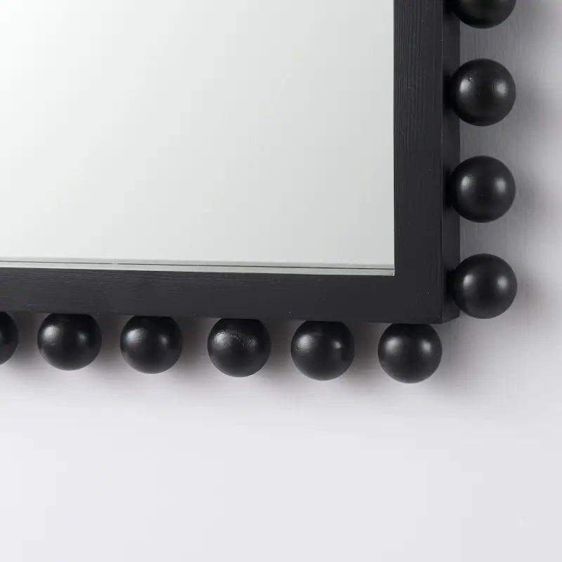 Wood Frame Beaded Arched Decorative Wall Mirror