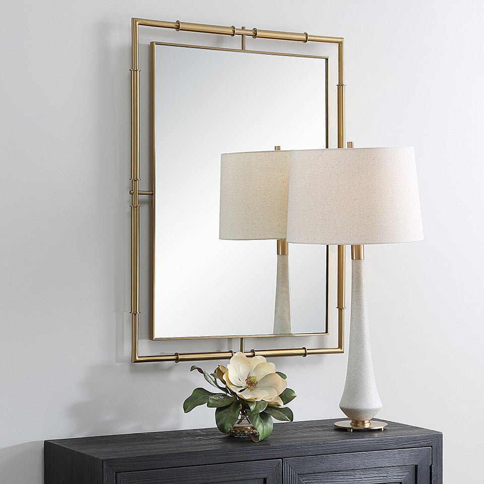 Rectangle Brass Mirror