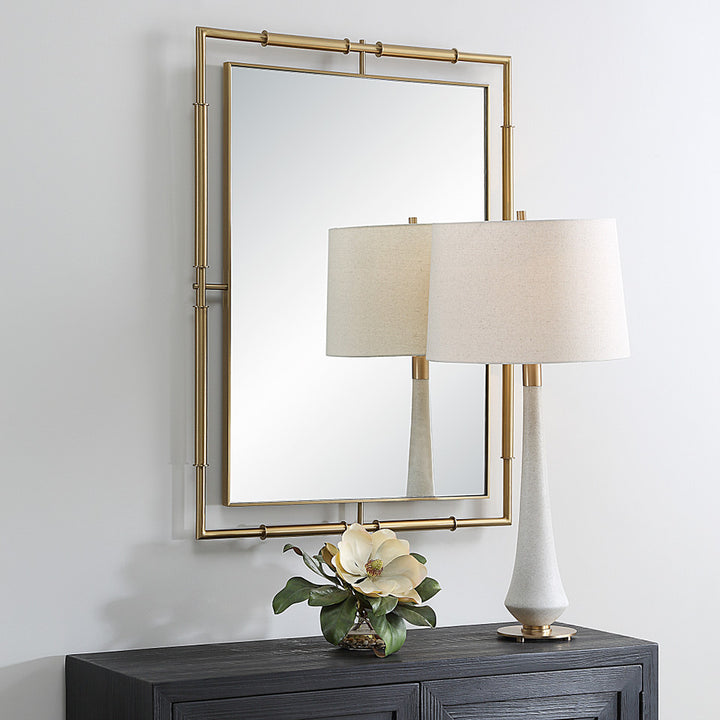Rectangle Brass Mirror