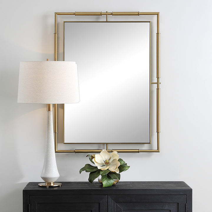 Rectangle Brass Mirror