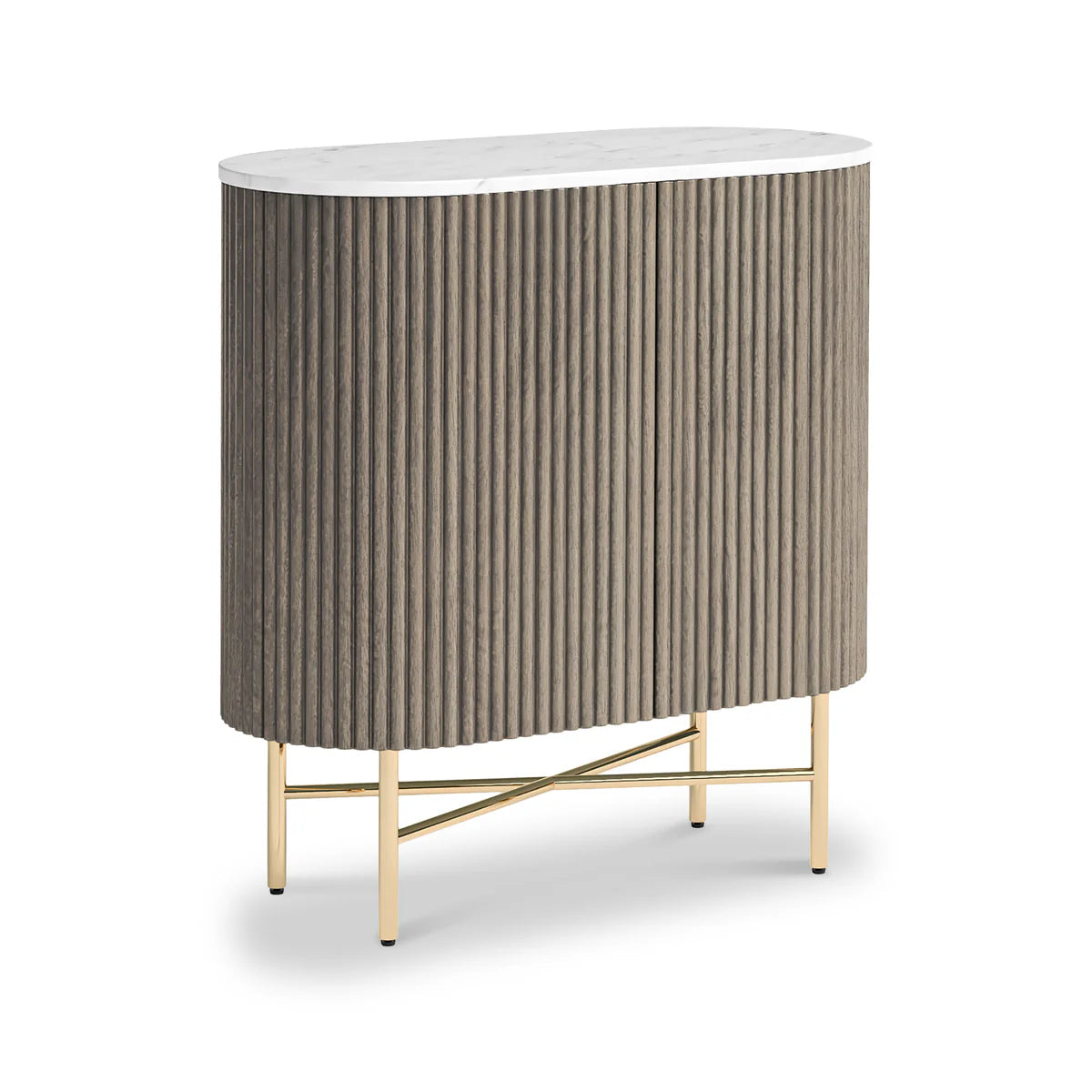 Grey Fluted Mini Sideboard
