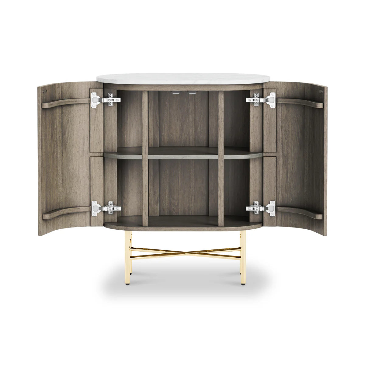 Grey Fluted Mini Sideboard