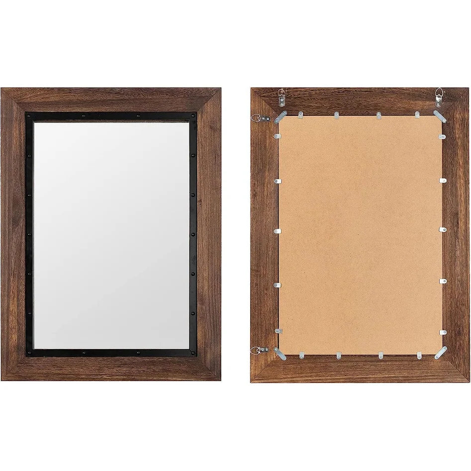 Wooden and Embedded Iron Framed Mirror