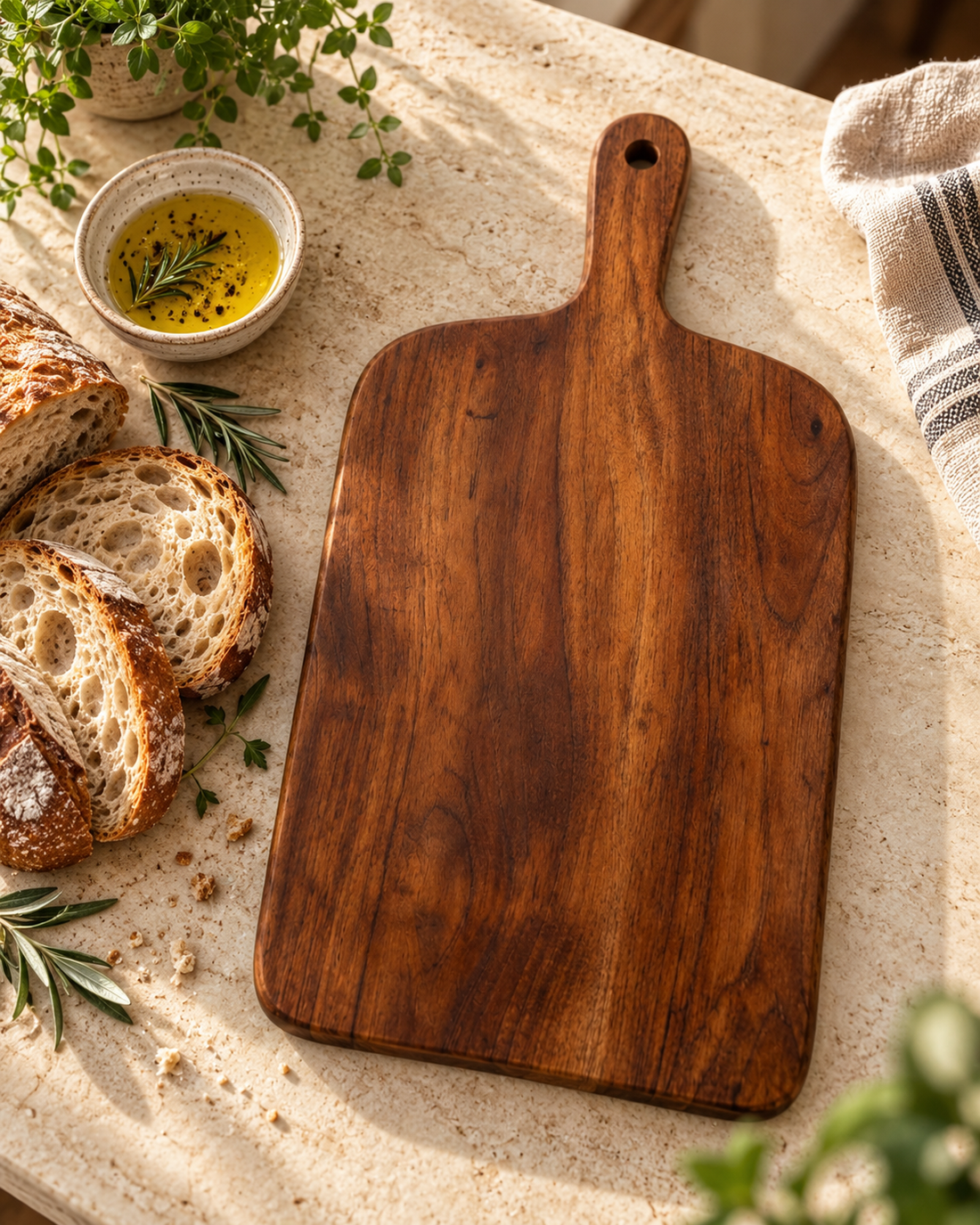 Rustic Walnut Wooden Cutting & Serving Board