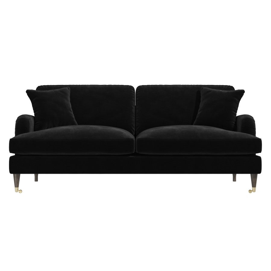 Black Velvet 3 Seater Sofa