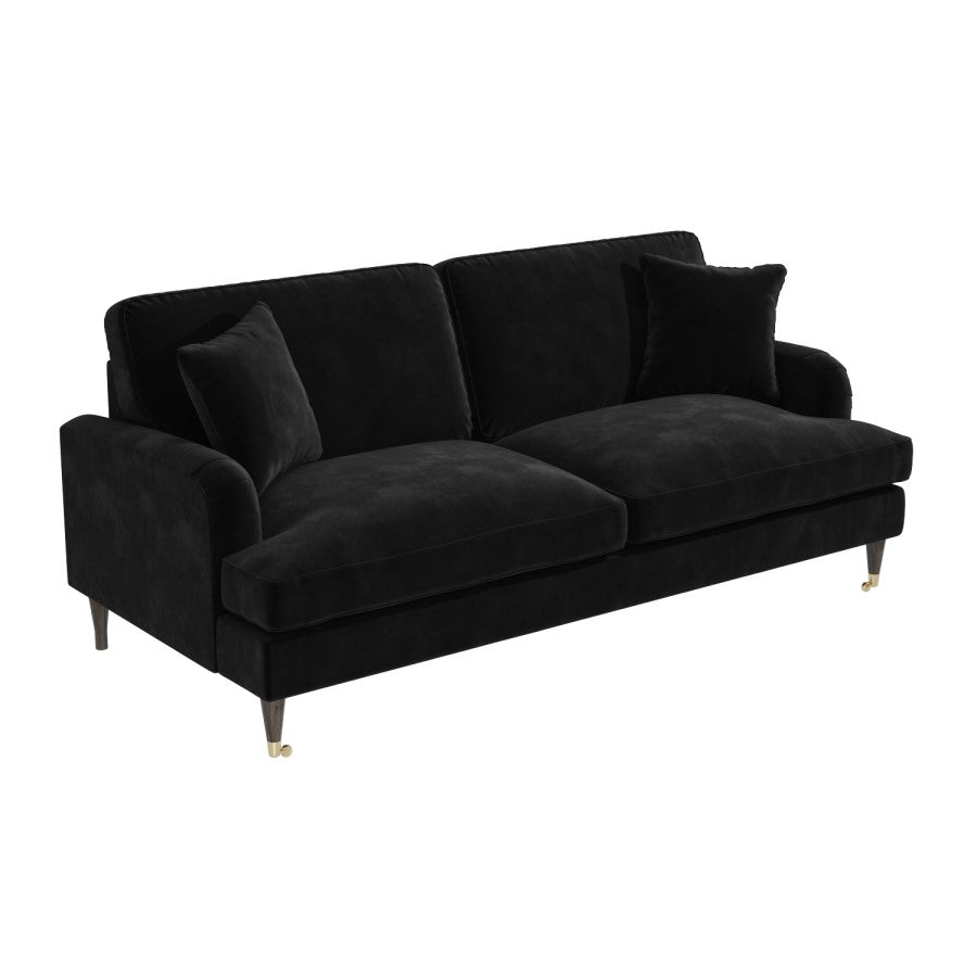 Black Velvet 3 Seater Sofa