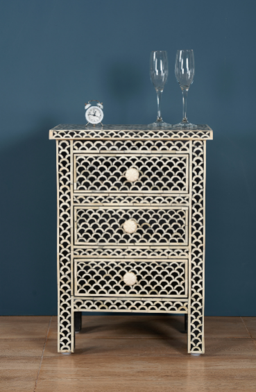 Azure Arc Inlay Chest of Drawer