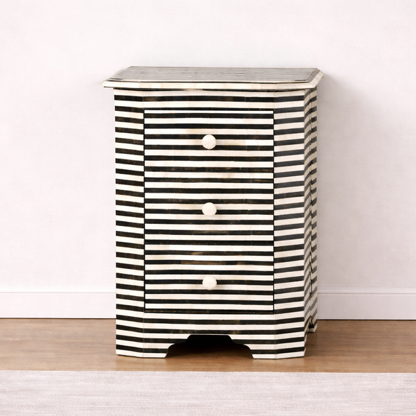 Midnight Stripe Inlay Chest of Drawer