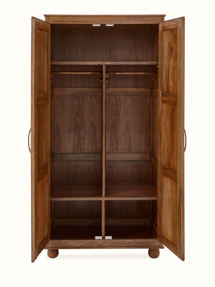 Carved Walnut Wood Wardrobe