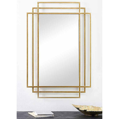 Wall Mirror In Iron With Golden Tpr Finish