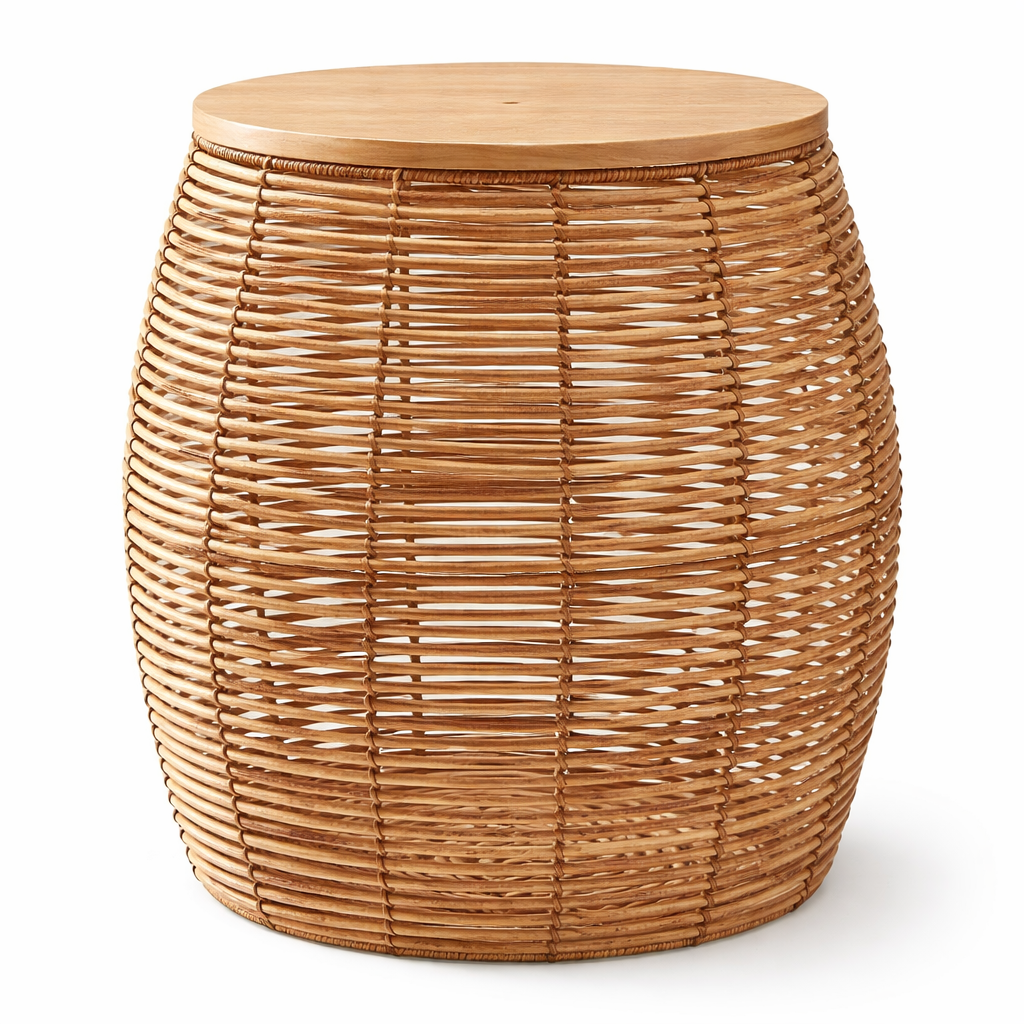 Rey Rattan Storage Side Table