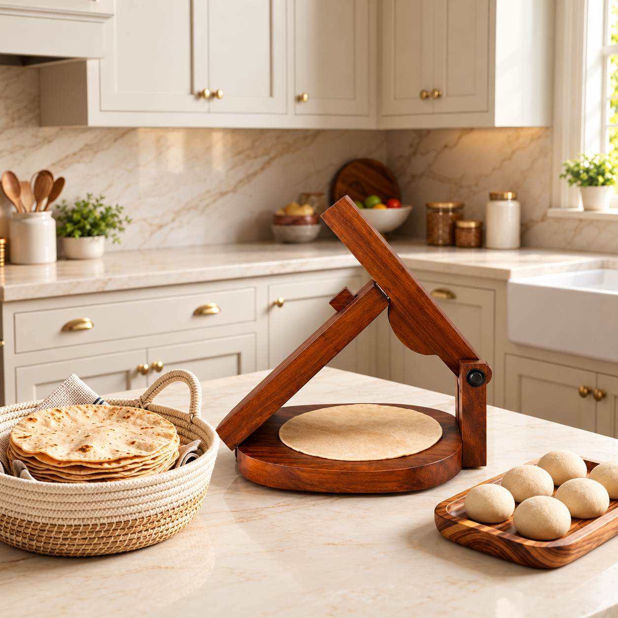 Premium Handcrafted Wooden Roti Maker