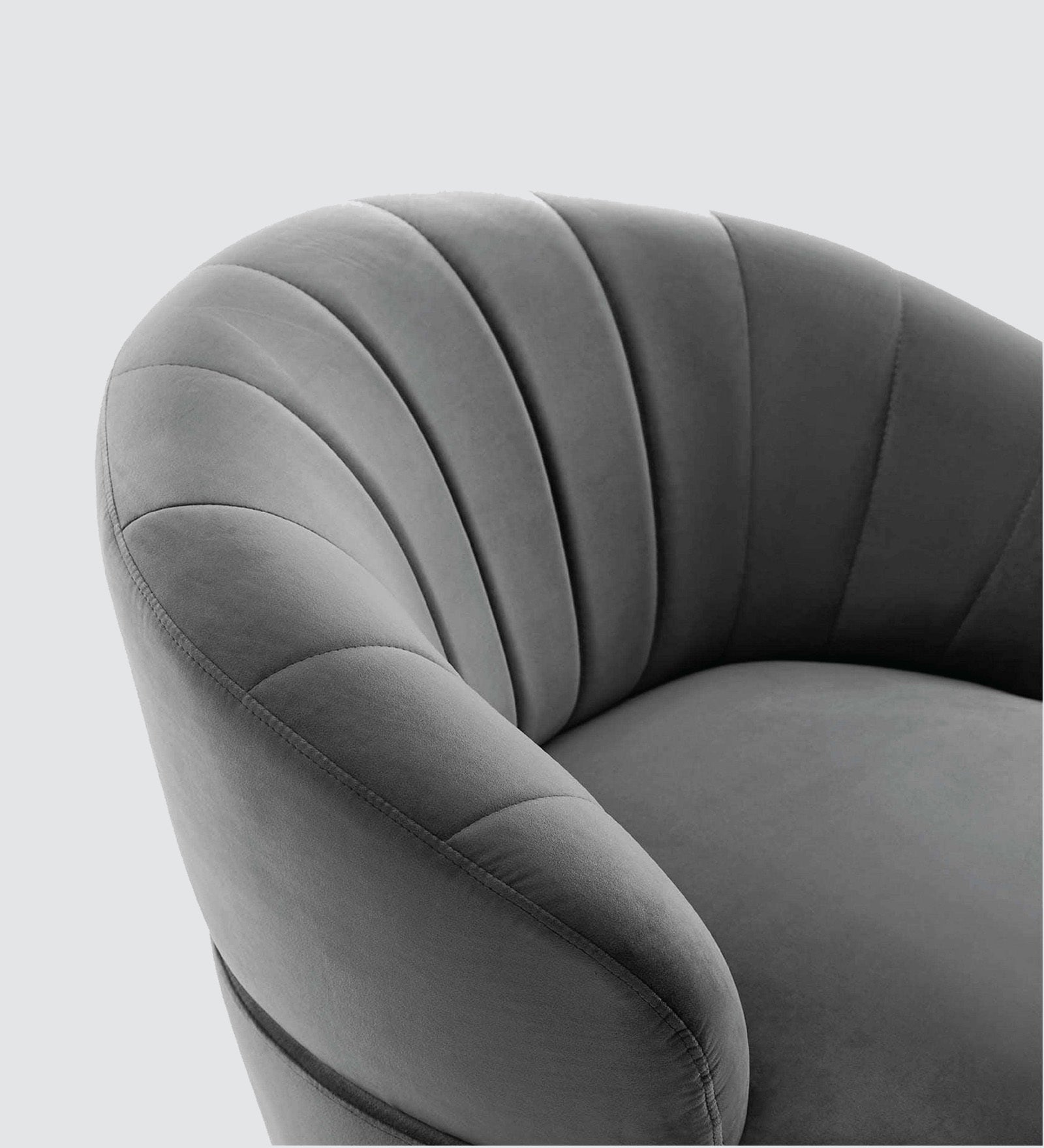 Fabric Low Back Lounge Chair In Velvet Pitch