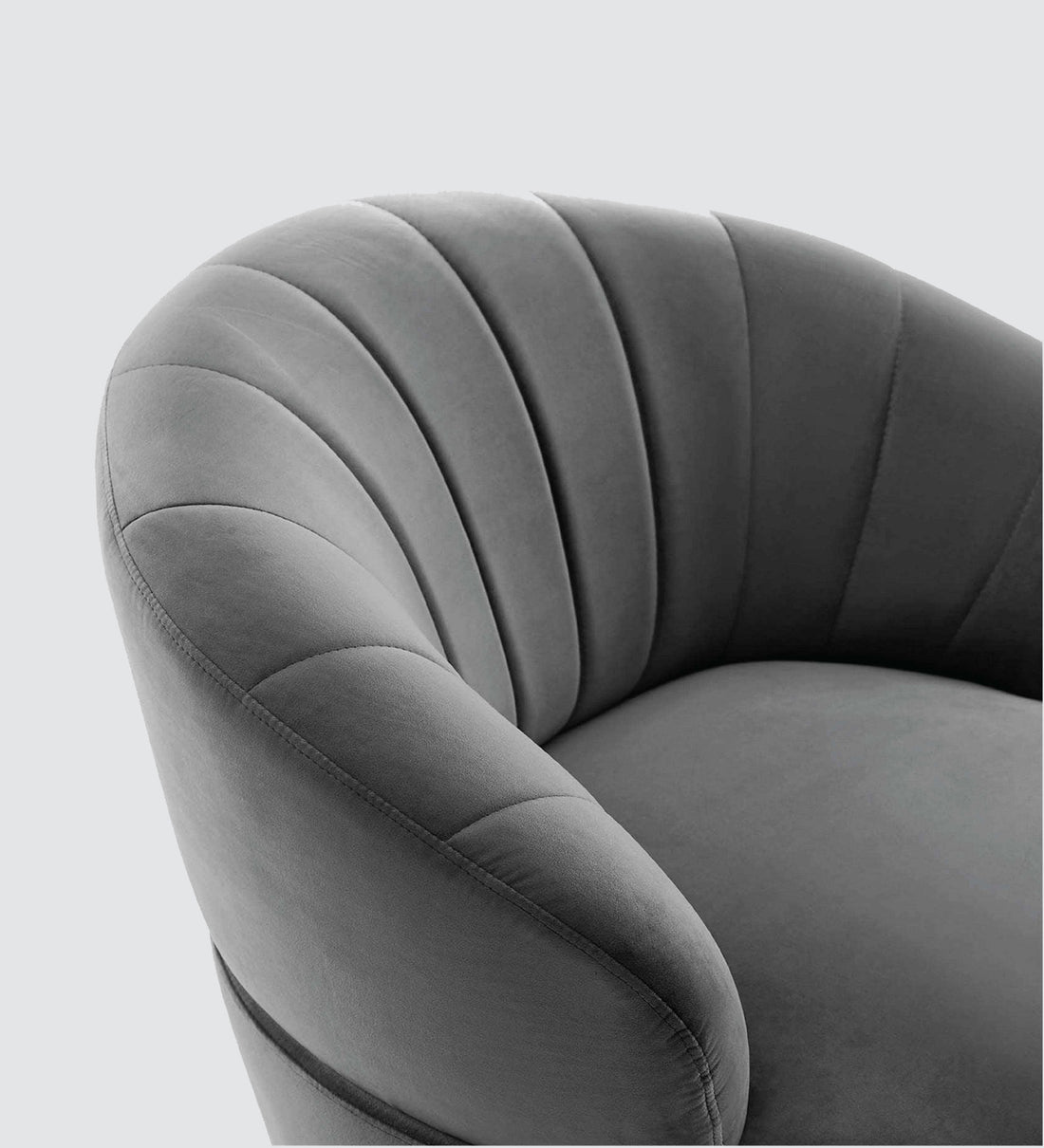 Fabric Low Back Lounge Chair In Velvet Pitch